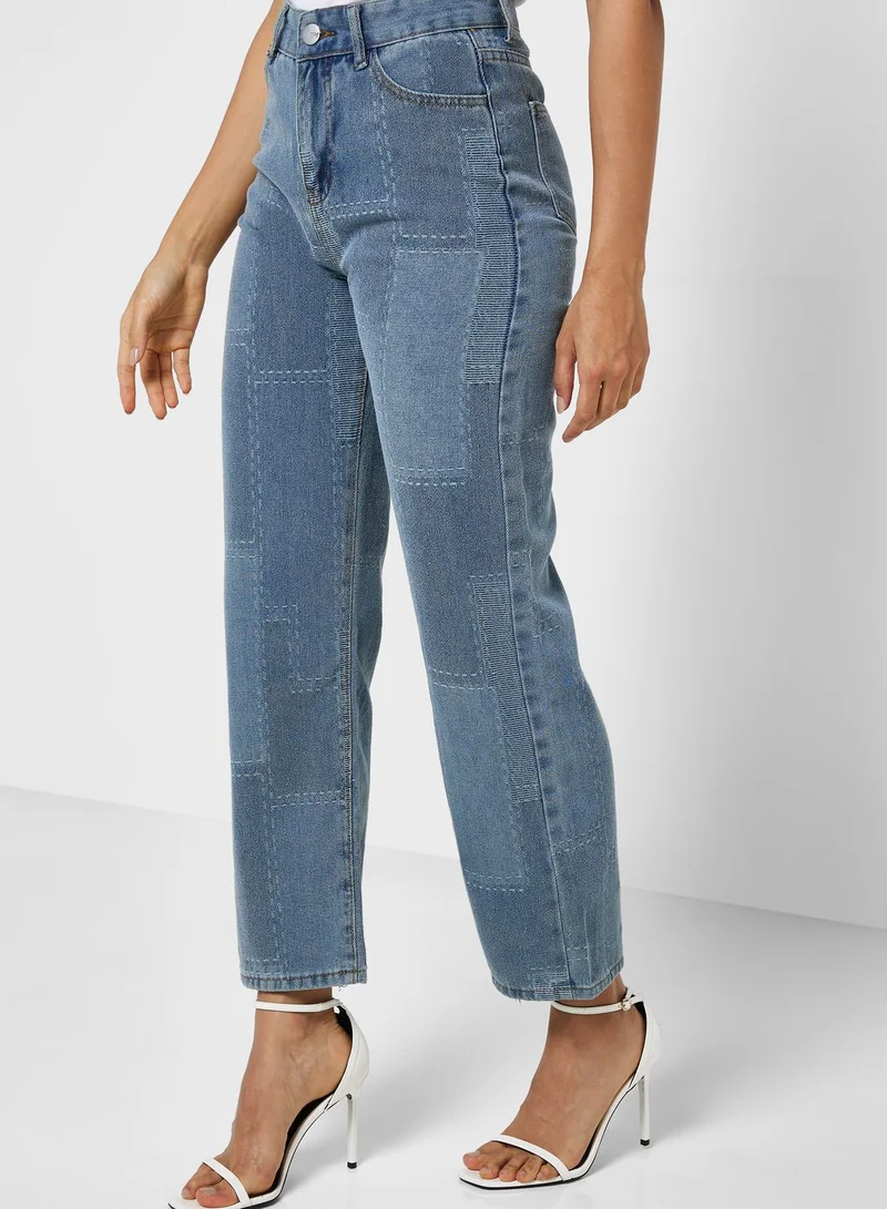 Ginger Textured Mom Jeans