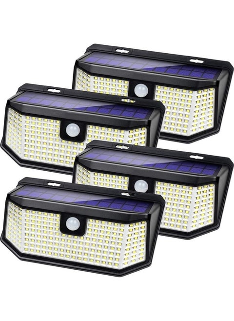 Solar Outdoor Motion Sensor Lights 2500Lm Solar Panel To 15.3 In  And 3 Modes Security Permanent On All Night Smart Brightness Control  With Ip65 Waterproof With Wide Angle 4Pack