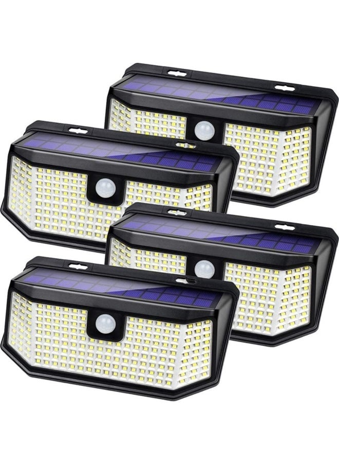 Solar Outdoor Motion Sensor Lights 2500Lm Solar Panel To 15.3 In  And 3 Modes Security Permanent On All Night Smart Brightness Control  With Ip65 Waterproof With Wide Angle 4Pack