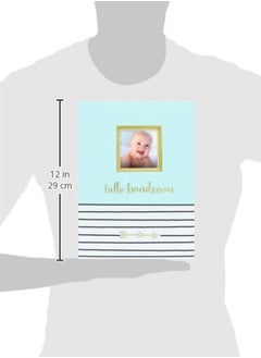 pearhead Hello Handsome, First 5 Years Baby Memory Book with Photo Insert, Perfect Baby Keepsake, Blue 3x3 Inch (Pack of 1)  - Image 3