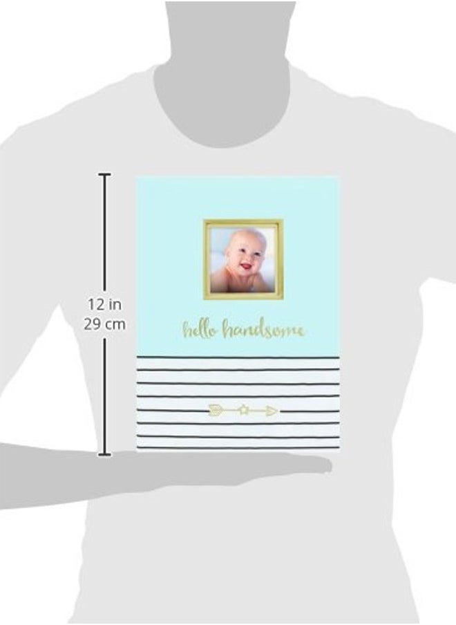 pearhead Hello Handsome, First 5 Years Baby Memory Book with Photo Insert, Perfect Baby Keepsake, Blue 3x3 Inch (Pack of 1)  - Image 3