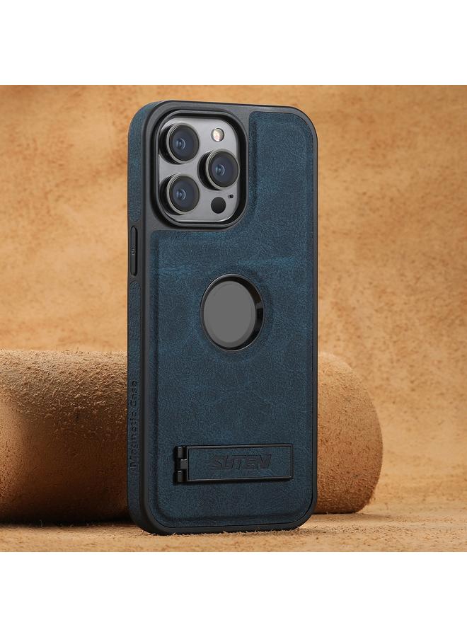 The Bros Case For iPhone 14 Pro G2 Magsafe Litchi Texture Leather Back Phone Case with Holder