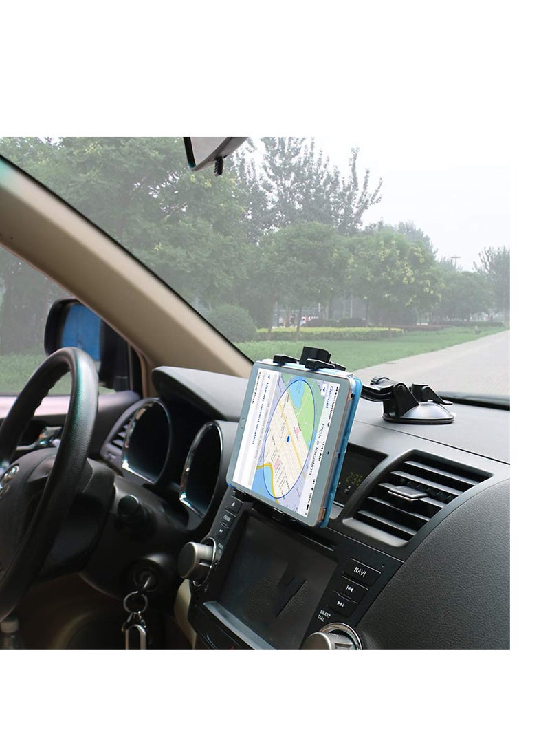 SYOSI - Car Tablet Mount Holder, Dash Tablet Holder for Car Windshield Dashboard Universal 360 Degree Rotation for iPad Mini, Phone Size 7, 8, 9.7, 10.5 inch TPU Suction Cup Viscosity Mount - Image 1