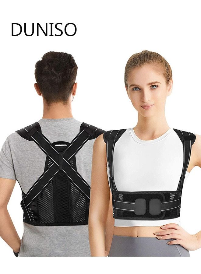 DUNISO Posture Corrector for Women and Men, Back Brace Fully Adjustable & Comfy, Support Straightener for Spine, Neck, Clavicle and Shoulder, Improves Posture and Pain Relief - Image 2