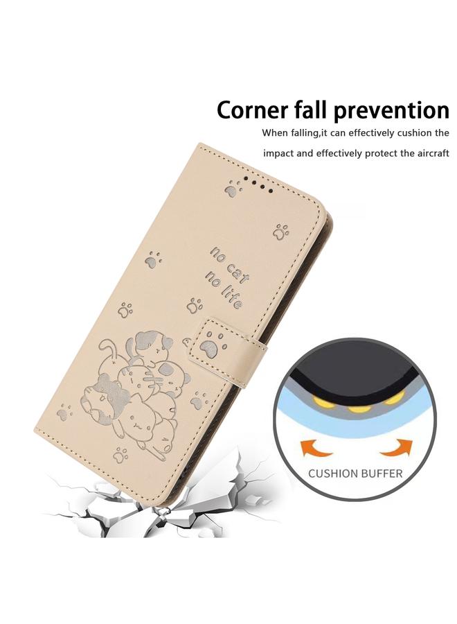 S-TOP Case For Nokia C32 Embossed Kitten Phone Leather Case with Lanyard - Image 4