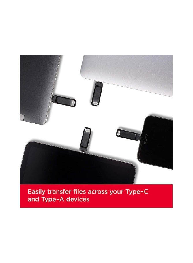 ريبنيو محرك أقراص فلاش Ultra Dual Drive Go USB من النوع C سعة 128 جيجابايت أسود - SDDDC3-128G-G46 - Image 2