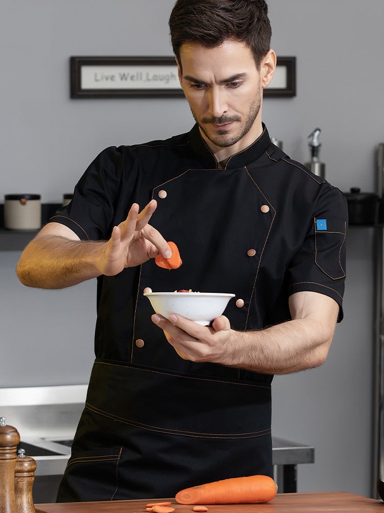 Breathable Summer Chef Clothes Tooling El Canteen El Catering Kitchen Short Sleeve Chef Work Clothes Pot Baking - Image 4