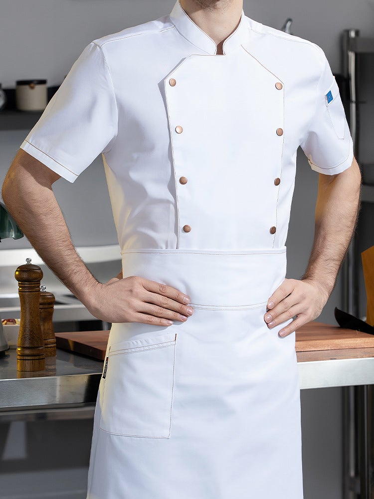 Breathable Summer Chef Clothes Tooling El Canteen El Catering Kitchen Short Sleeve Chef Work Clothes Pot Baking - Image 3