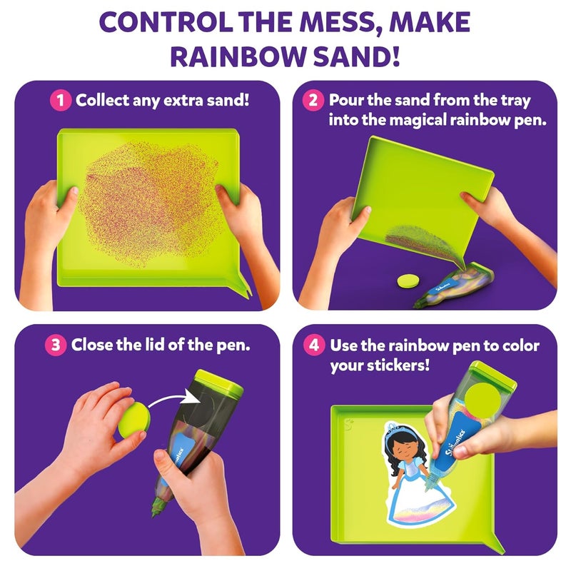 Skillmatics نشاط فن الرمل - مجموعة حرف يدوية ذات تحكم في الفوضى مع 50+ ملصق ملون، فنون وحرف إبداعية للأطفال، نشاط ممتع عملي، هدايا للأعمار من 4 إلى 10 - Image 3