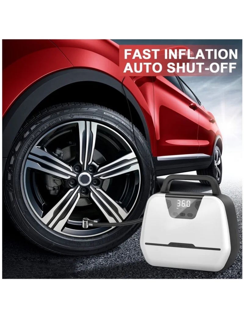 Portable Air Compressor for Car Tires, Electric Air Pump for Bike and Other Inflatables at Home 110V AC 12V DC, Dual Powerful Motors,150 PSI Wheel Tire Inflators with Digital Pressure Gauge, LED Light - Image 3