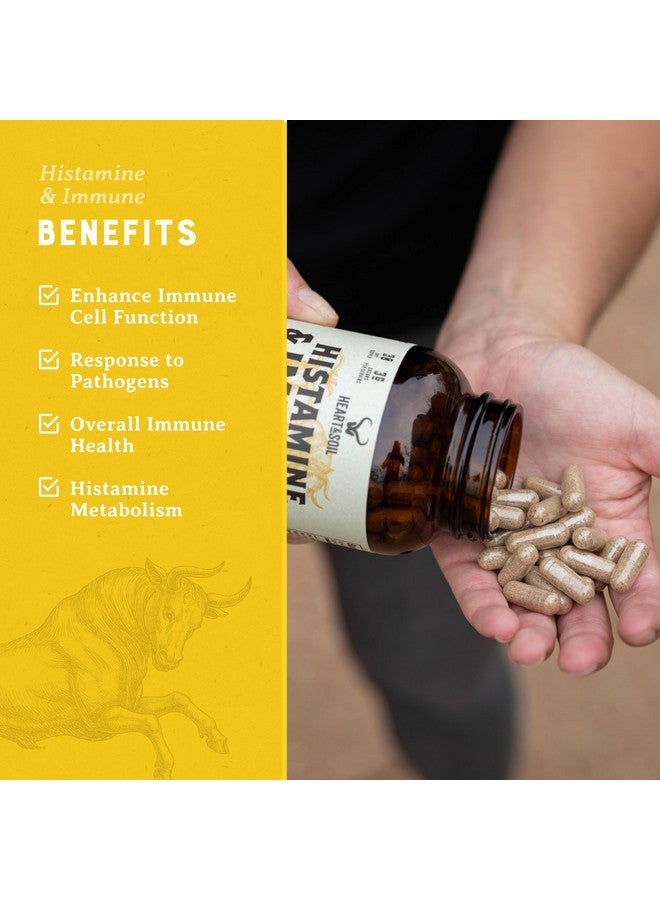 HEART & SOIL Histamine and Immune Support - 3000mg DAO Enzyme Supplements with Bovine Thymus, Selenium & Vitamin A - Non-GMO, Allergen-Free - 180 Capsules - Image 5