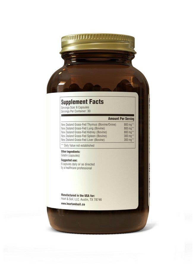 HEART & SOIL Histamine and Immune Support - 3000mg DAO Enzyme Supplements with Bovine Thymus, Selenium & Vitamin A - Non-GMO, Allergen-Free - 180 Capsules - Image 2