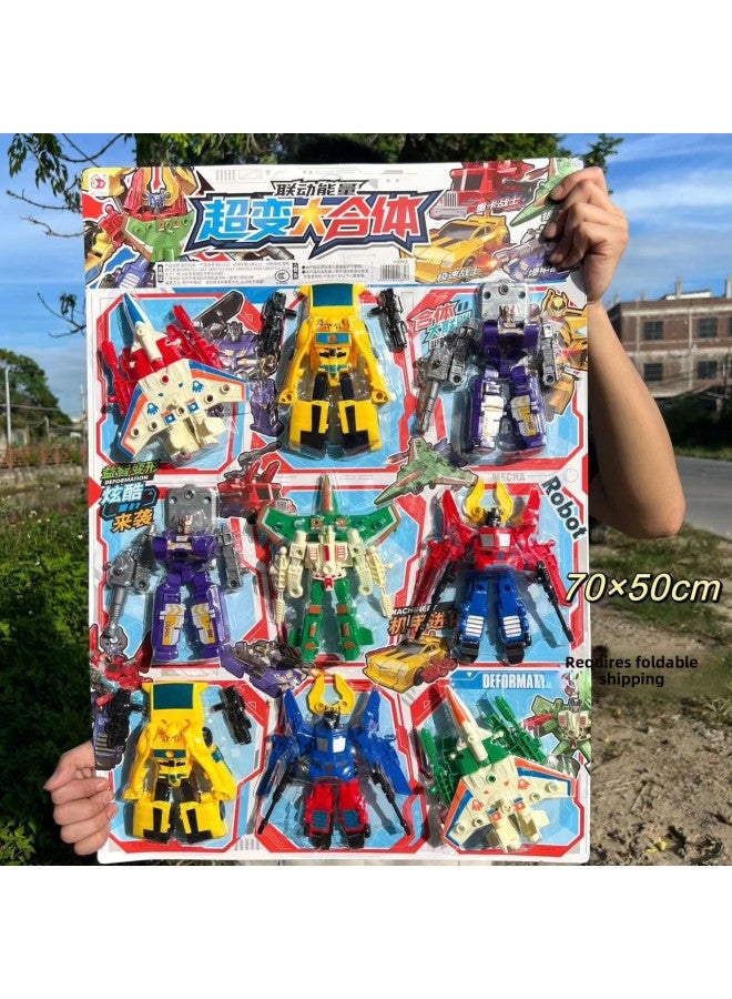 Deformation Robot Hanging Board Toy Multi-joint Movable Car Aircraft Model Children's Board Mounted Stall Mechanism-Color:1 Super Changing God Of War (take 9 And Send One Board) - Image 2