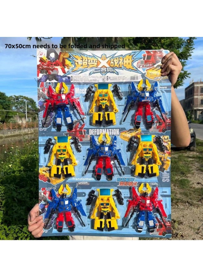 Deformation Robot Hanging Board Toy Multi-joint Movable Car Aircraft Model Children's Board Mounted Stall Mechanism-Color:1 Super Changing God Of War (take 9 And Send One Board) - Image 1