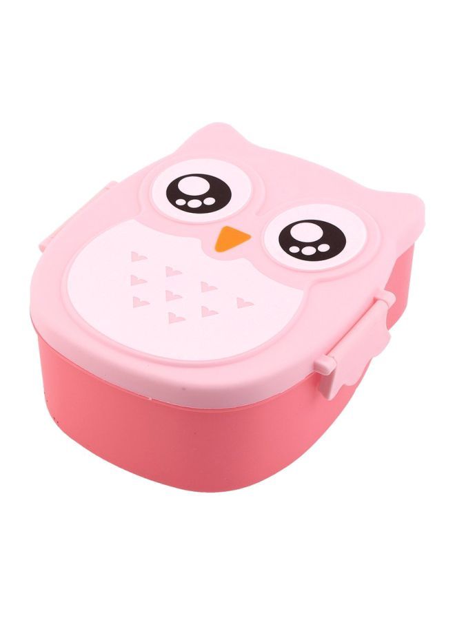 NIBEMINENT Owl Shaped Lunch Box Pink/Brown 17x13x7centimeter - Image 1