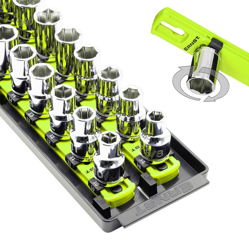 Ernst Manufacturing 8463HV Socket Boss Premium 2Rail 12InchDrive Socket Organizer 18Inch HighVisibility - Image 2