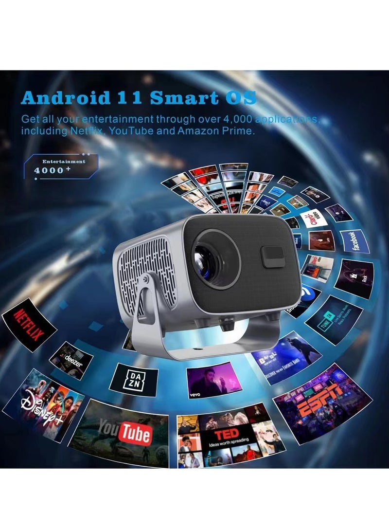 A10 projector - High-definition 4K home entertainment portable projector for Android 13 - Compact mini pan-tilt projector - Image 1