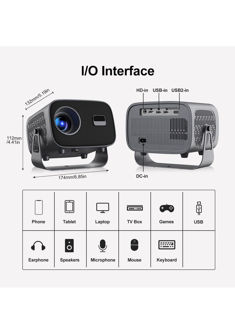 A10 projector - High-definition 4K home entertainment portable projector for Android 13 - Compact mini pan-tilt projector - Image 5
