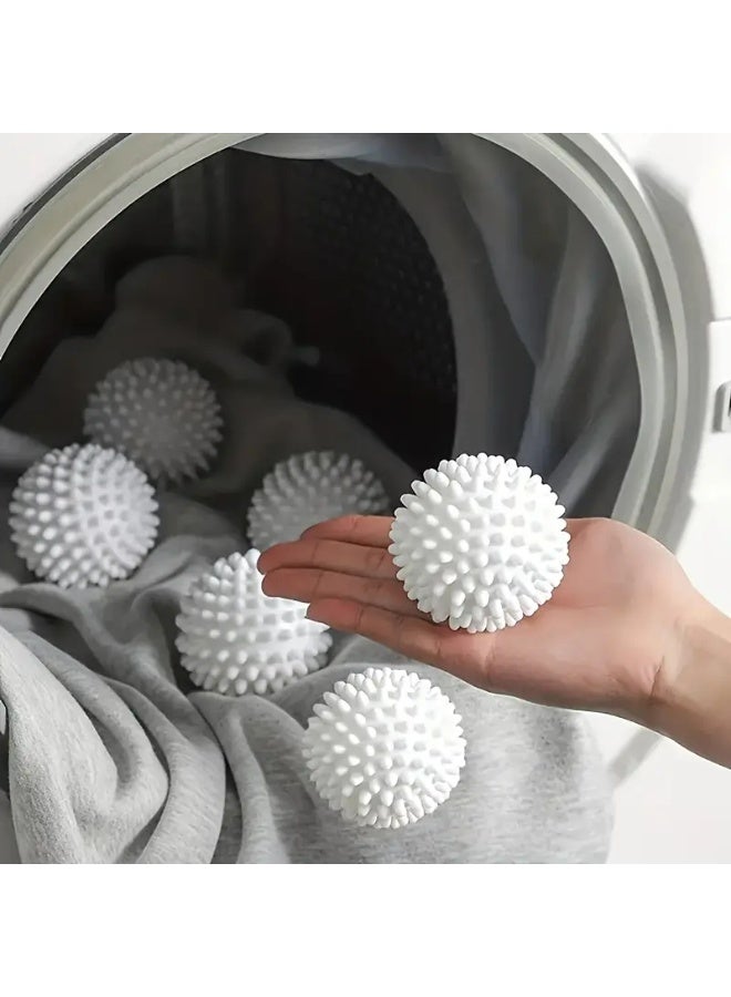 4Pieces Laundry Will Drying Balls Reusable Replace Laundry Drying Fabric Softener and Saves, Reusable Washing Machine Cleaning Soften Clothes Wash Ball (White) - Image 1