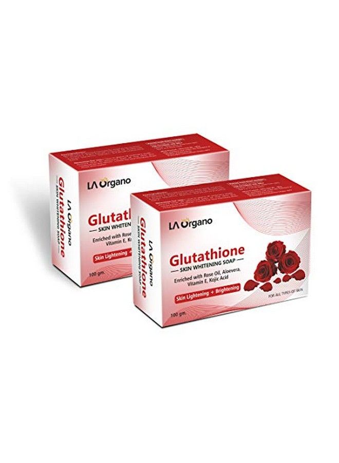 LA Organo Glutathione Rose Skin Lightening & Brightening Soap For All Skin Type (100Gm) Pack Of 2 - Image 1