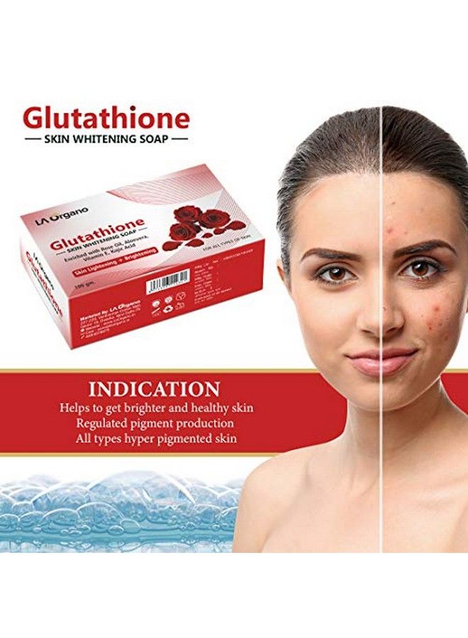 LA Organo Glutathione Rose Skin Lightening & Brightening Soap For All Skin Type (100Gm) Pack Of 2 - Image 4
