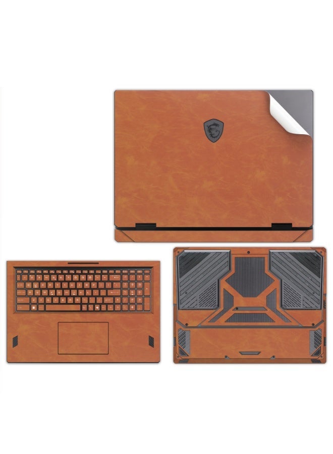 Laptop Decal Cover Compatible with MSI Vector 18 HX AI A2XWHG (2025) 18 inch, Anti-Scratch Sticker Three Sided Leather Monochrome Notebook Film