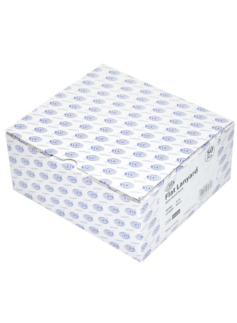 FIS Pack of 50 Pieces Flat Lanyard Badge Holder With Hook Orange - Image 3