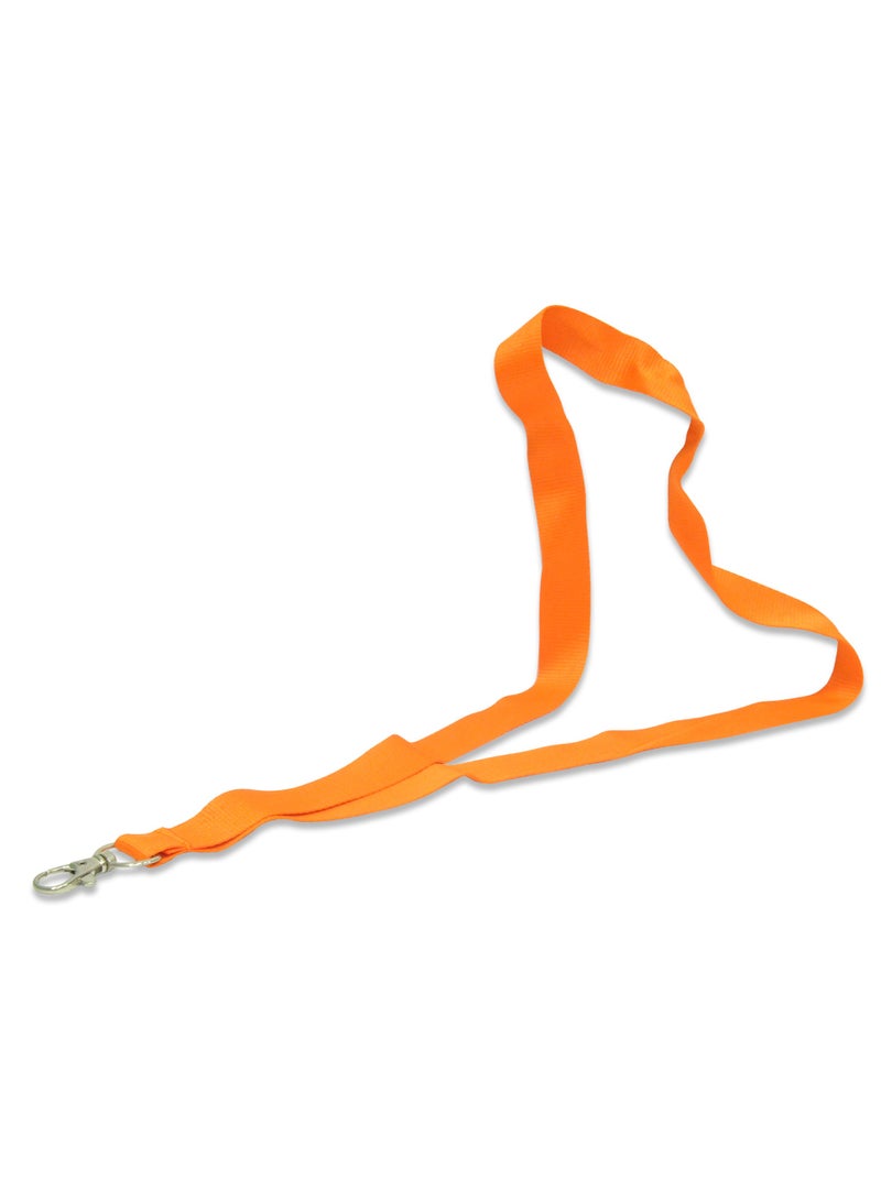 FIS Pack of 50 Pieces Flat Lanyard Badge Holder With Hook Orange - Image 1