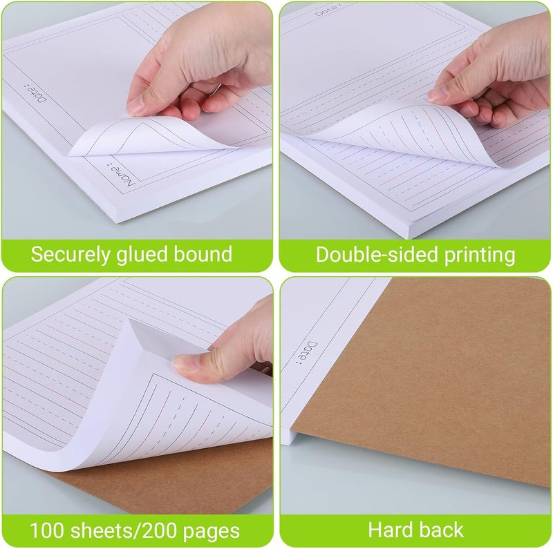 zmybcpack حزمة مكونة من 2 دفتر كتابة مبتدئ للأطفال، مقاس 8.5 × 11 بوصة، ورق كتابة القصص للأطفال لكتابة القصص، دفتر تكوين ابتدائي (100 ورقة لكل دفتر، طباعة على الوجهين) - Image 4