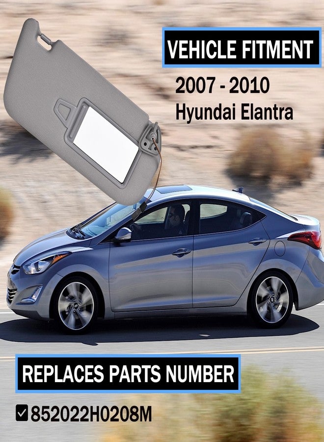 EKLN Elantra Sun Visor US Version Right Passenger Side Fit for 2007-2010 Hyundai Elantra Replace OE# 852022H0208M Gray Fabric (Right Passenger Side) - Image 2