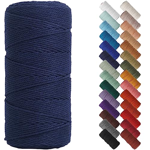NOANTA Blue Macrame Cord 2mm x 220yards Colored Macrame Rope Cotton Rope Macrame Yarn Colorful Cotton Craft Cord for Wall Hanging Plant Hangers Crafts Knitting - Image 1