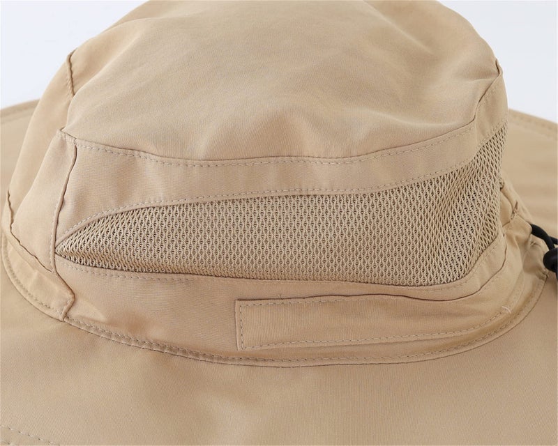 Connectyle Men’s Outdoor Mesh Boonie Sun Hat Summer Wide Brim UV Protection Fishing Hat Safari Cap Khaki - Image 2