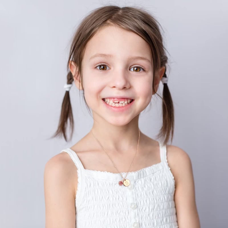 Hidepoo Initial Birthstone Necklace Gifts - Personalized Mothers Day Birthday Gift for Woman Wife Sister Grandma Mom, February Amethyst Birthstone Jewelry for Women, Disc Letter A Necklaces - Image 2