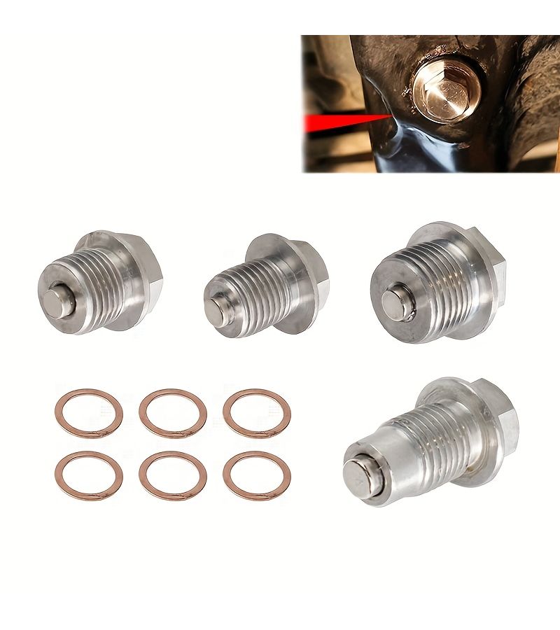 Stainless Steel Magnetic Drain Plug M12x1.5 Oil Pan Screw Gearbox Bolt - Image 5