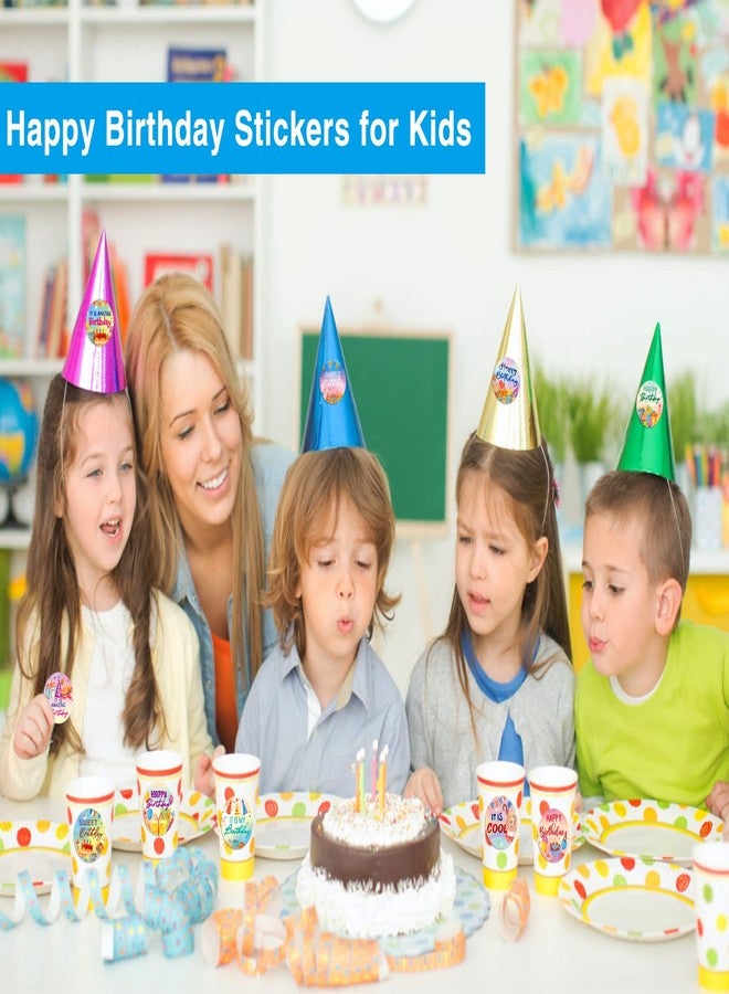 FaCraft Watercolor Happy Birthday Stickers,Birthday Badge Stickers Birthday Gifts for Kids Adults,Its My Birthday Stickers for Card Envelope Birthday Party Decor Teacher Classroom Supplies,36PCS - Image 3
