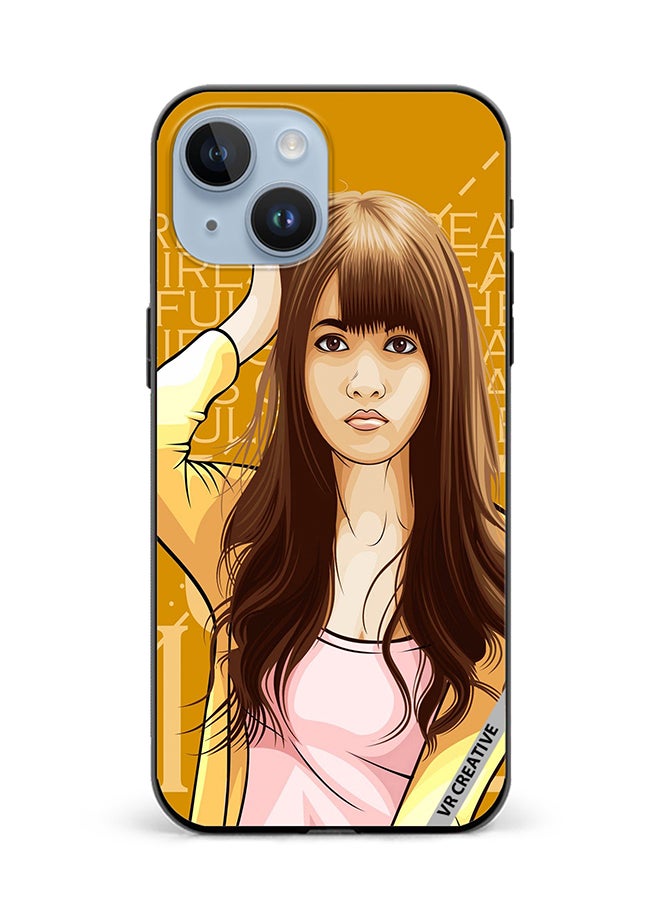 VR CREATIVE Protective Case Cover For Apple iPhone 15 Plus Girl Posing Design Multicolour - Image 1