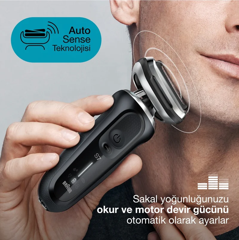 BRAUN Series 7 N1200s Cordless Shaver - AutoSence - 360° Flex - EasyClick Wet & Dry