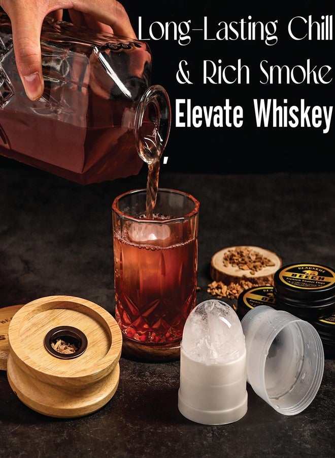 BearSkill Whiskey Smoker Kit With Torch - 6 Natural Wood Chips Flavors, 2 Glasses, Ice Molds Cocktail Infuser Kit, Old Fashioned Birthday Bourbon Gifts For Men, Dad(No Butane) - Image 5