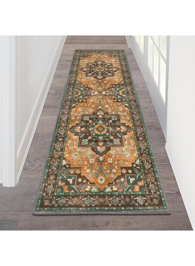 Bohemian Vintage Rug|Non-Slip Hallway & Living Room Carpet | Anti-Wear Bedside Rug with Stain-Resistant Polyester | Easy Clean Home Decor Floor Mat - Image 5