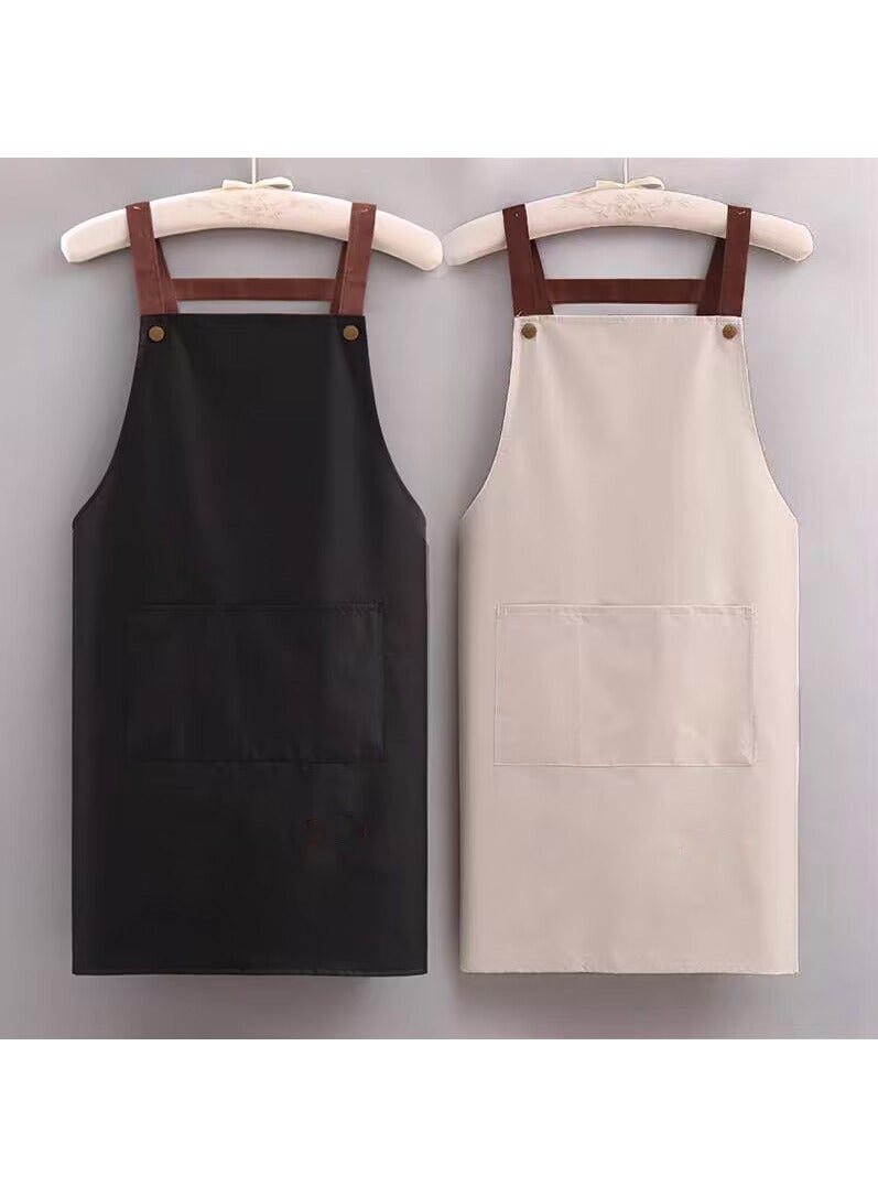 FASHION HOME 2 قطعة مريلة مطبخ مقاومة للماء مع جيب - Image 1