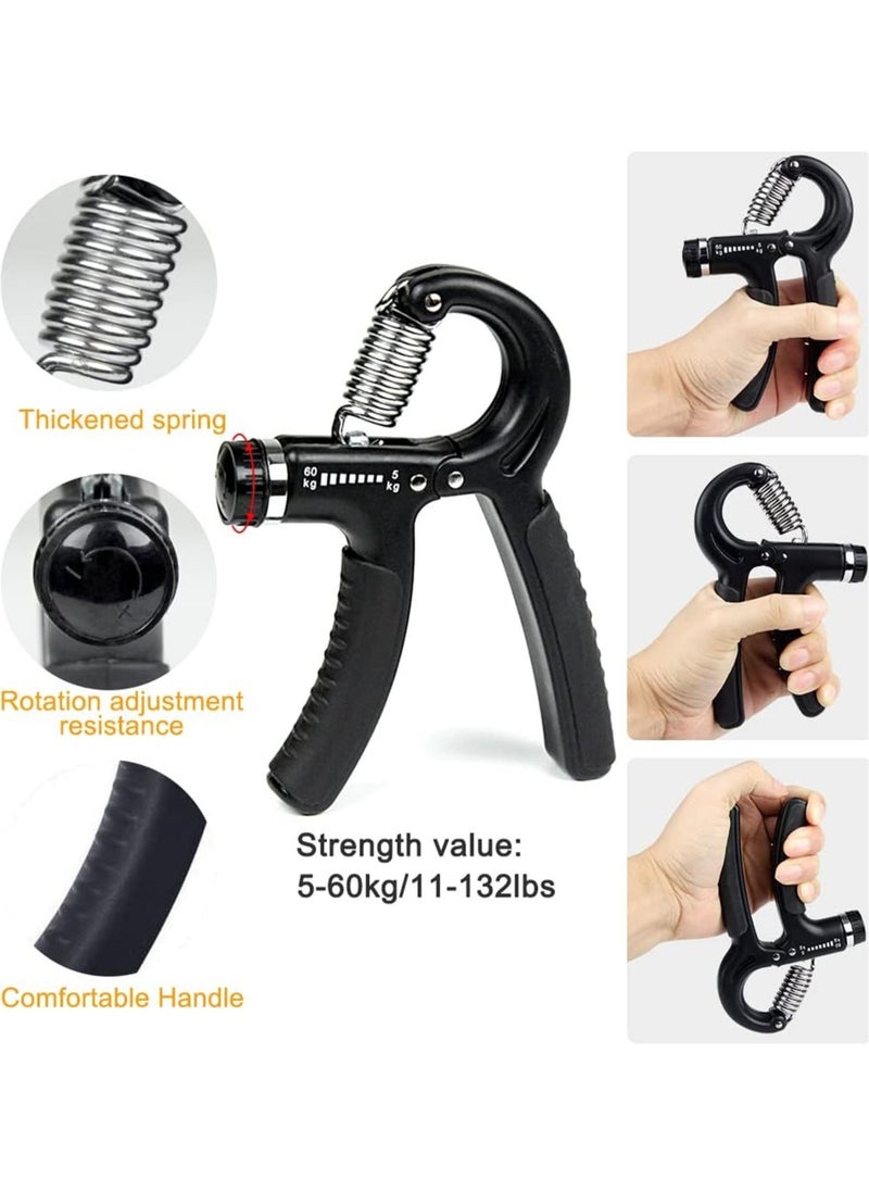 Haidue Grip Strength Trainer Kit 9 Pack with Finger Exerciser Hand Grip Strengthener Hand Extension Exerciser Stress Relief Ball Stress Relieving Ball  and Forearm Workout Ring for Muscle Building and Injury Recover  - Image 5