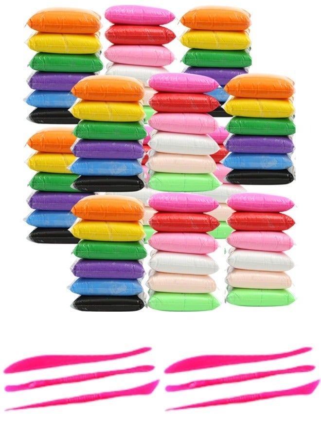 إن كي أكس طقم صلصال ملون خفيف للغاية مكون من 72 قطعة مع 6 سكاكين بلاستيكية - مجموعة كاملة لصناعة الطين الفنية - Image 1