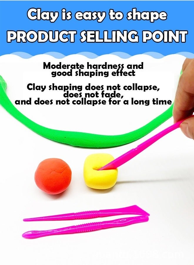 إن كي أكس طقم صلصال ملون خفيف للغاية مكون من 72 قطعة مع 6 سكاكين بلاستيكية - مجموعة كاملة لصناعة الطين الفنية - Image 4