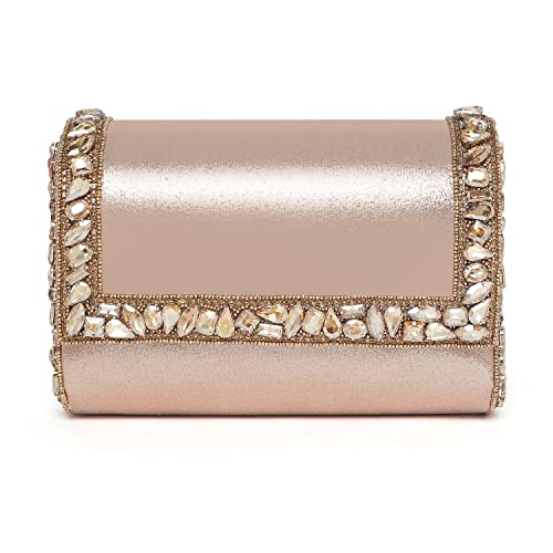 Peora Clutch Purses For Women Wedding Handmade Evening Handbags Party Bridal Clutch - Golden - Image 1