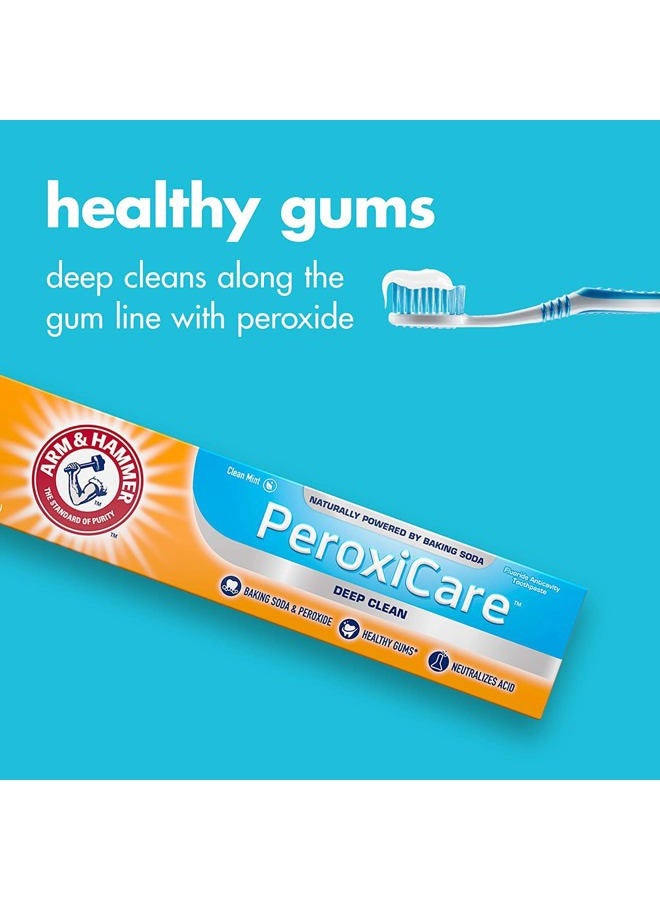 Arm & Hammer معجون أسنان ARM & HAMMER PeroxiCare للتحكم في الجير مع بيكربونات الصوديوم وبيروكسيد الهيدروجين، نكهة النعناع المنعش 6 أونصات (عبوة من 2) - Image 4