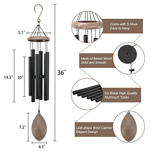 ASTARIN Wind Chimes for Outside Deep Tone,36 Inch Windchime Outdoors，Chimes for Outdoors,Sympathy Wind Chimes Memorial for Mom Dad，All Metal Wind Chime - Image 5