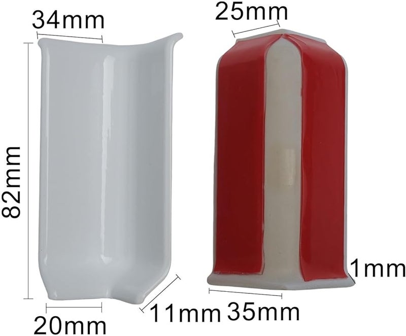 ABS Wall Base Corner Blocks 6 Pack 8cm Height 3 Inside 3 Outside Corners Gold White - Image 4
