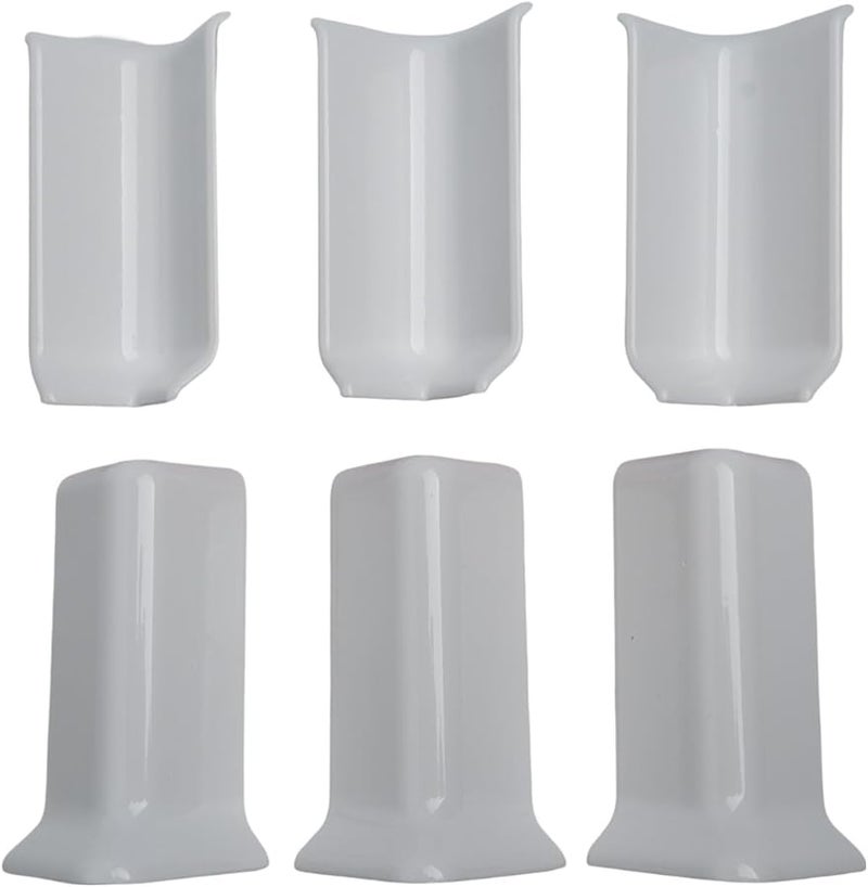 ABS Wall Base Corner Blocks 6 Pack 8cm Height 3 Inside 3 Outside Corners Gold White - Image 2