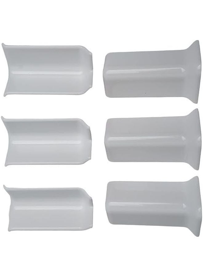 ABS Wall Base Corner Blocks 6 Pack 8cm Height 3 Inside 3 Outside Corners Gold White - Image 3