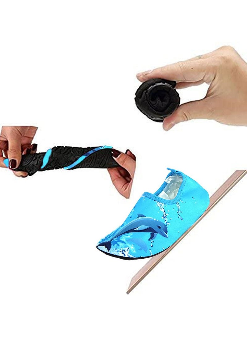 HomarKet Water Shoes Kids Swim Pool Beach Aqua Socks Quick-Dry Barefoot Outdoor Surf Yoga Exercise Shoes Star Sky Blue Whale Shoes  - Image 4